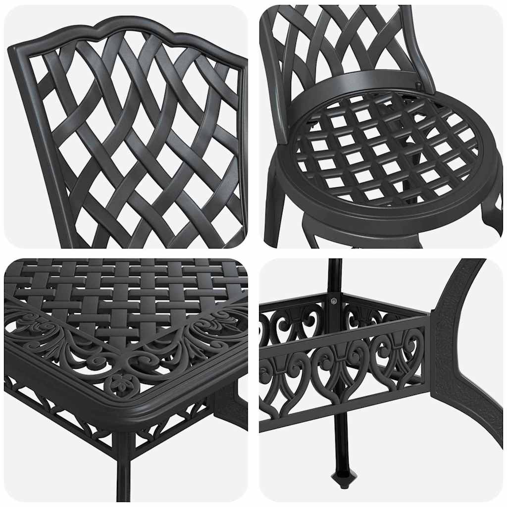 Set de masă pentru grădină 5 pcs Negru Aluminiu GartenMobel Dekor