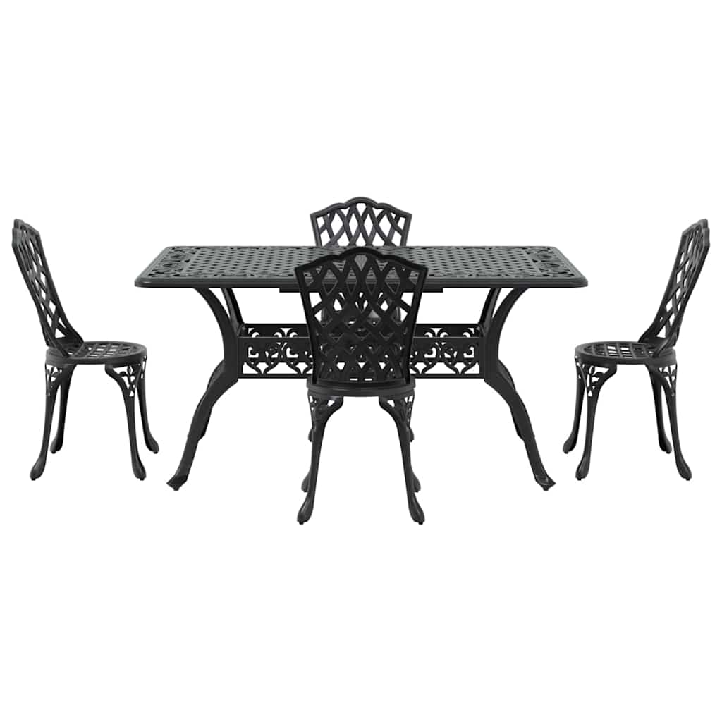 Set de masă pentru grădină 5 pcs Negru Aluminiu GartenMobel Dekor