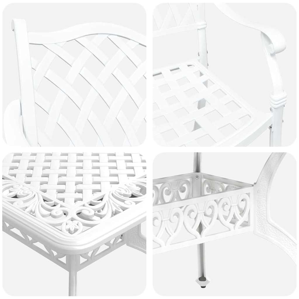 Set de masă pentru grădină 7 pcs Alb Aluminiu GartenMobel Dekor