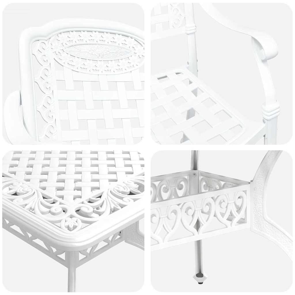 Set de masă pentru grădină 7 pcs Alb Aluminiu GartenMobel Dekor