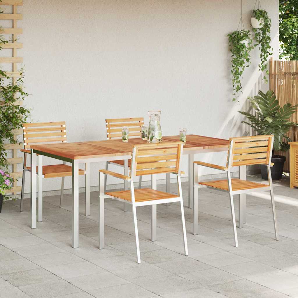 Set de masă pentru grădină 5 pcs Maro Lemn solid de tec GartenMobel Dekor