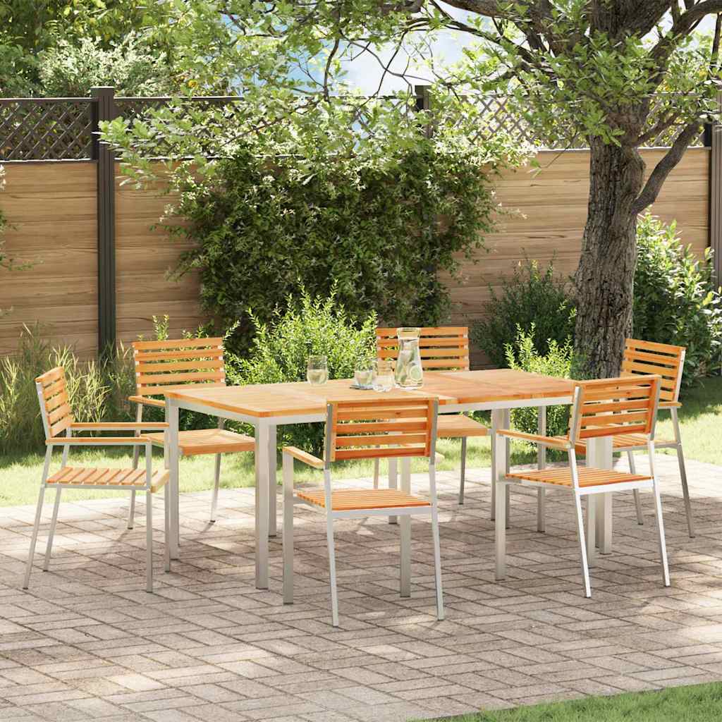 Set de masă pentru grădină 7 pcs Maro Lemn solid de tec GartenMobel Dekor
