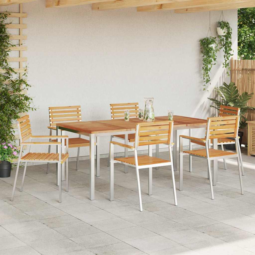 Set de masă pentru grădină 7 pcs Maro Lemn solid de tec GartenMobel Dekor