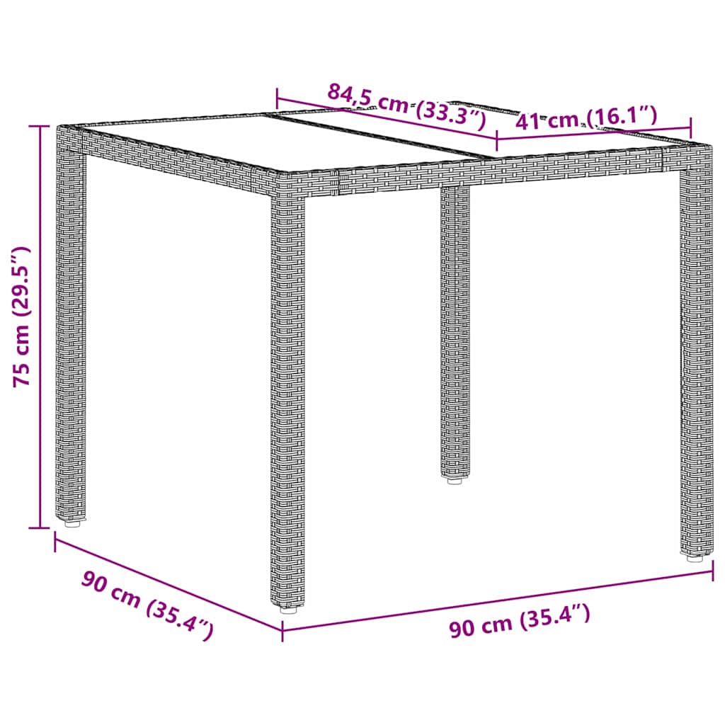 Set de masă pentru grădină 5 pcs Gri deschis poliratan GartenMobel Dekor