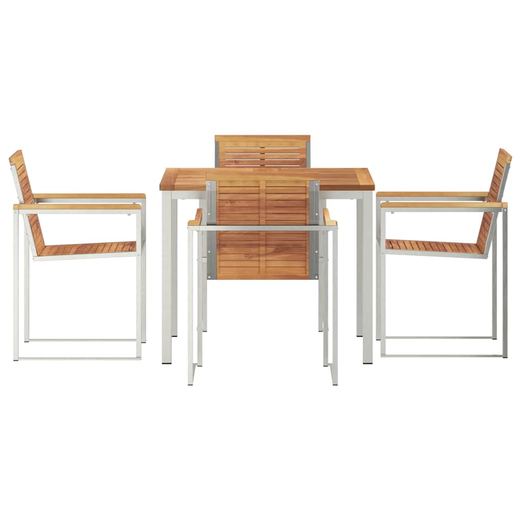 Set de masă pentru grădină 5 pcs Maro Lemn solid de tec GartenMobel Dekor