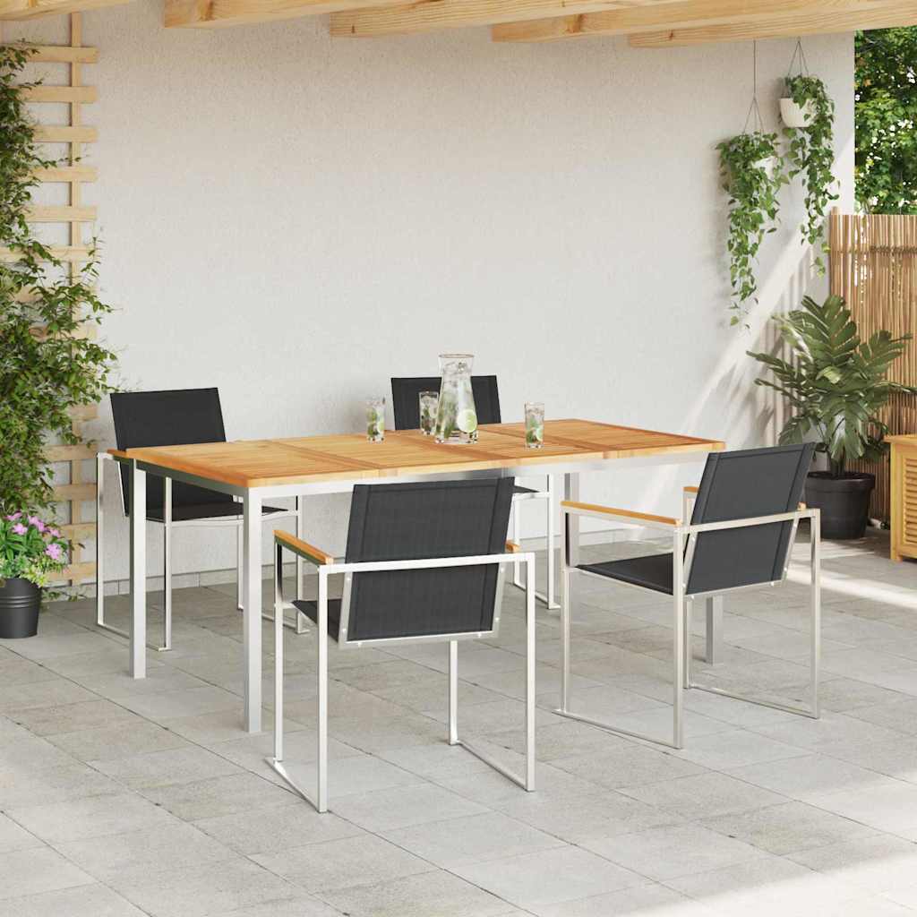 Set de masă pentru grădină 5 pcs Maro Lemn solid de tec GartenMobel Dekor