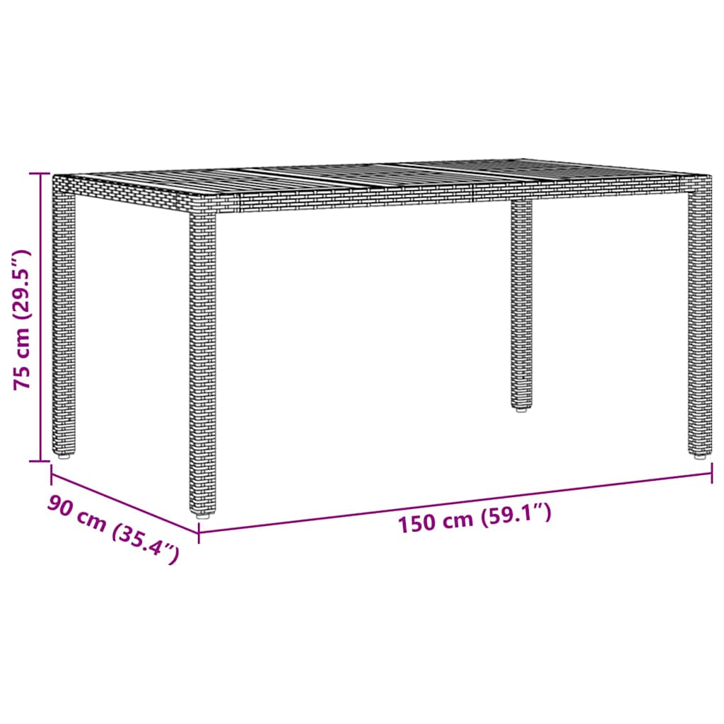 Set de masă pentru grădină 5 pcs Negru poliratan GartenMobel Dekor