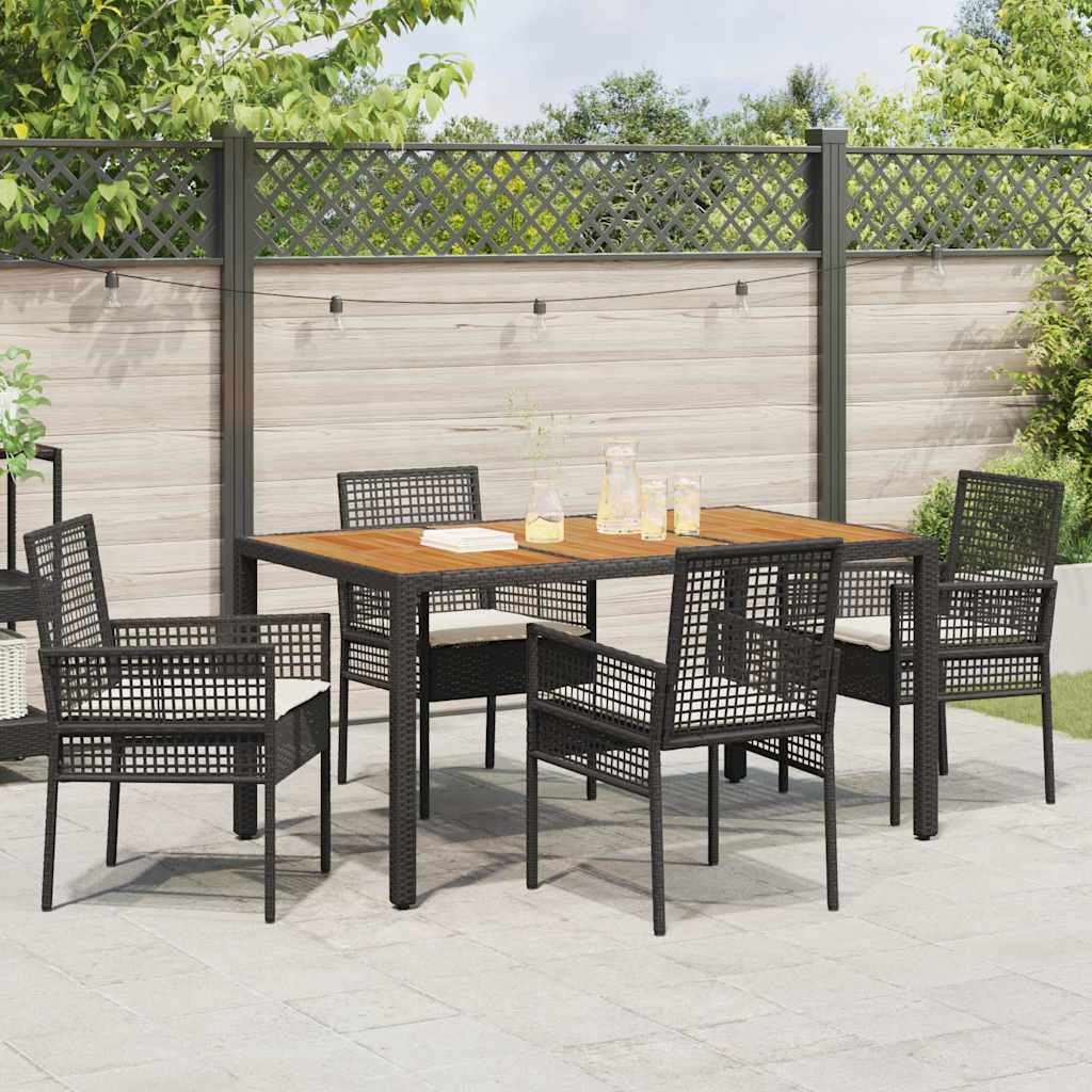 Set de masă pentru grădină 5 pcs Negru poliratan GartenMobel Dekor