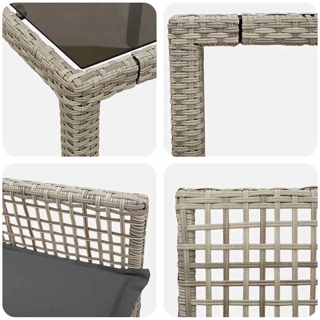 Set de masă pentru grădină 7 pcs Gri deschis poliratan GartenMobel Dekor