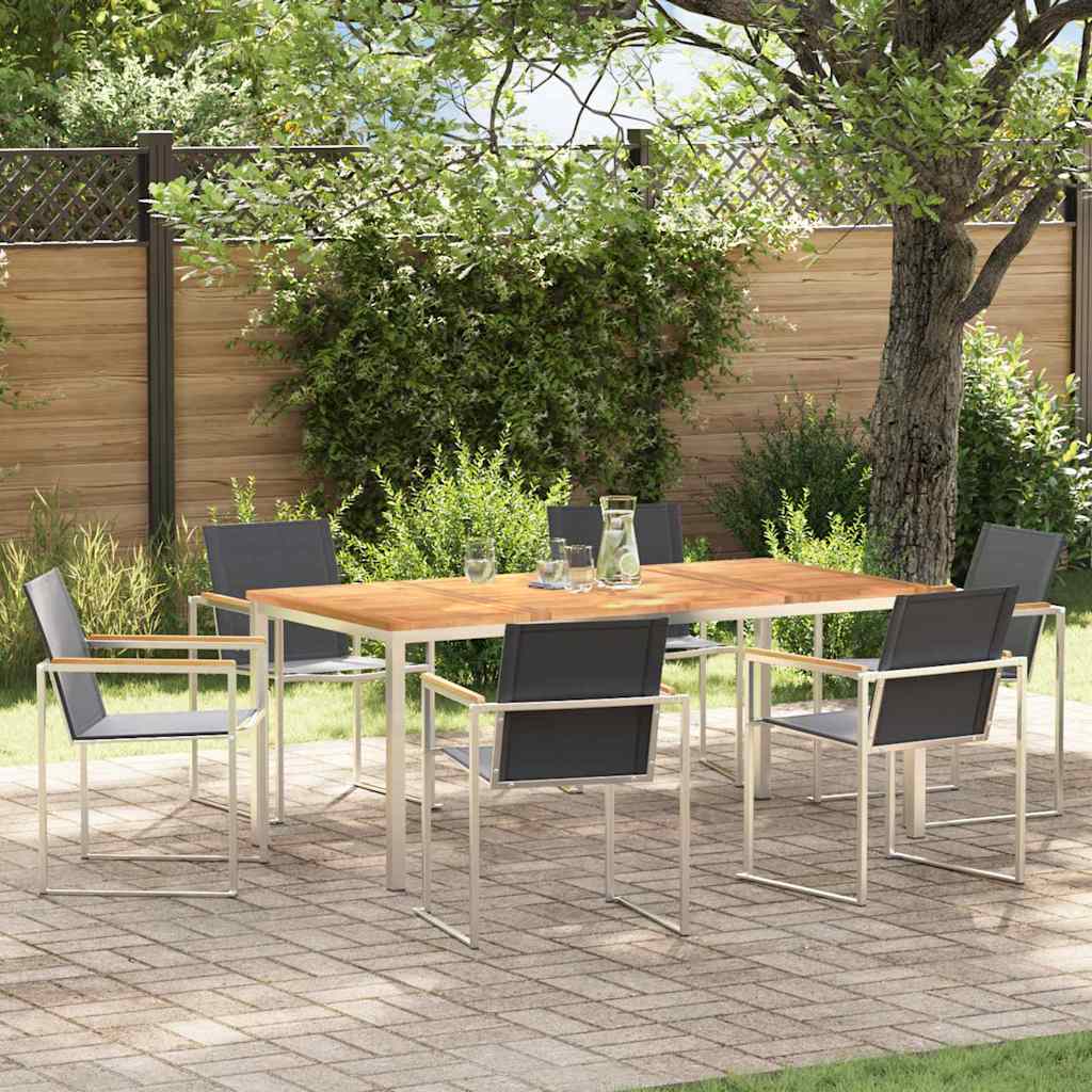 Set de masă pentru grădină 7 pcs Maro Lemn solid de tec GartenMobel Dekor