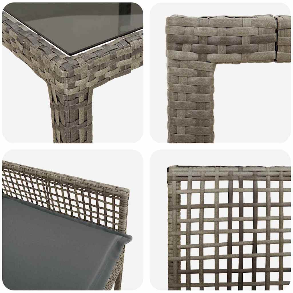 Set de masă pentru grădină 9 pcs Gri poliratan GartenMobel Dekor