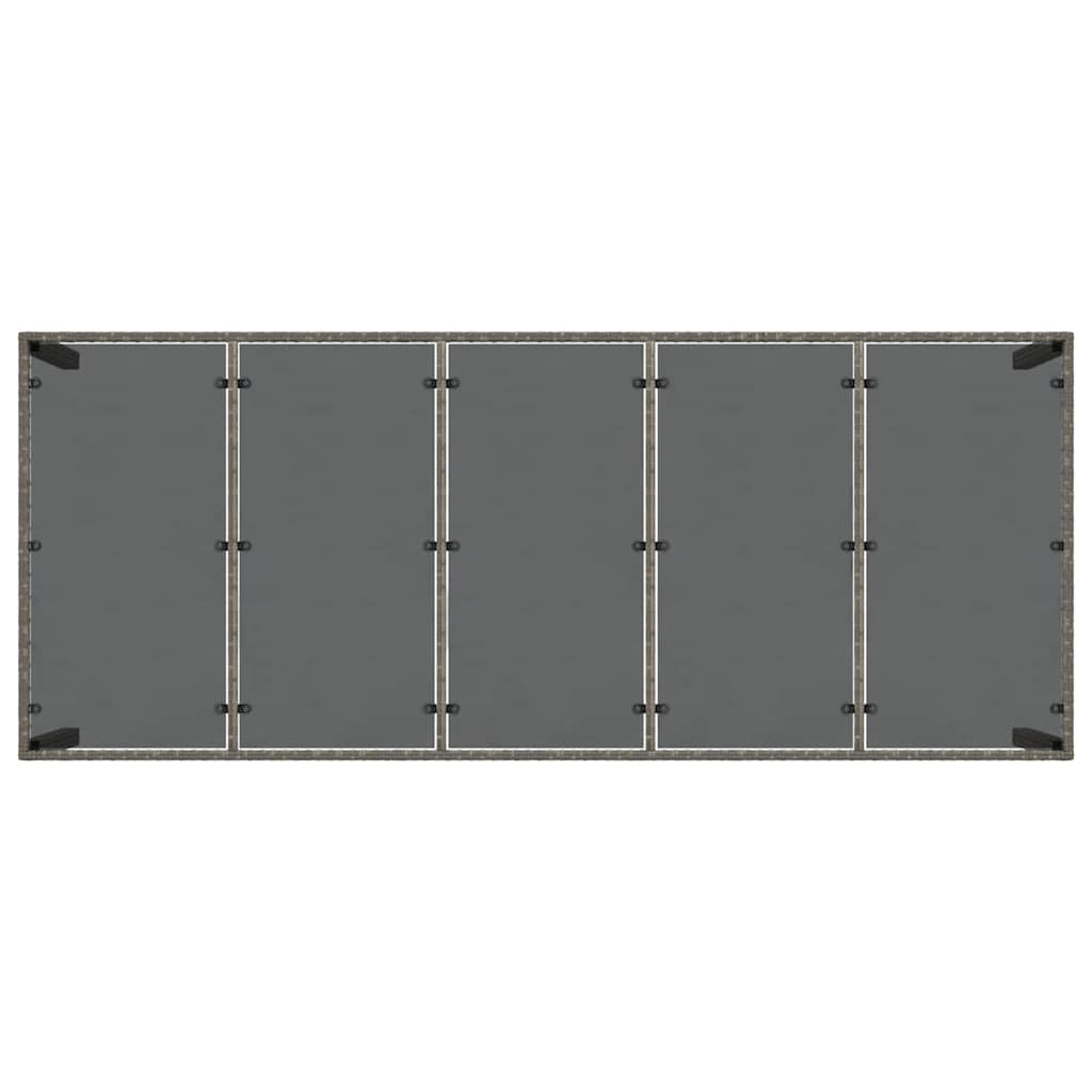 Set de masă pentru grădină 9 pcs Gri poliratan GartenMobel Dekor