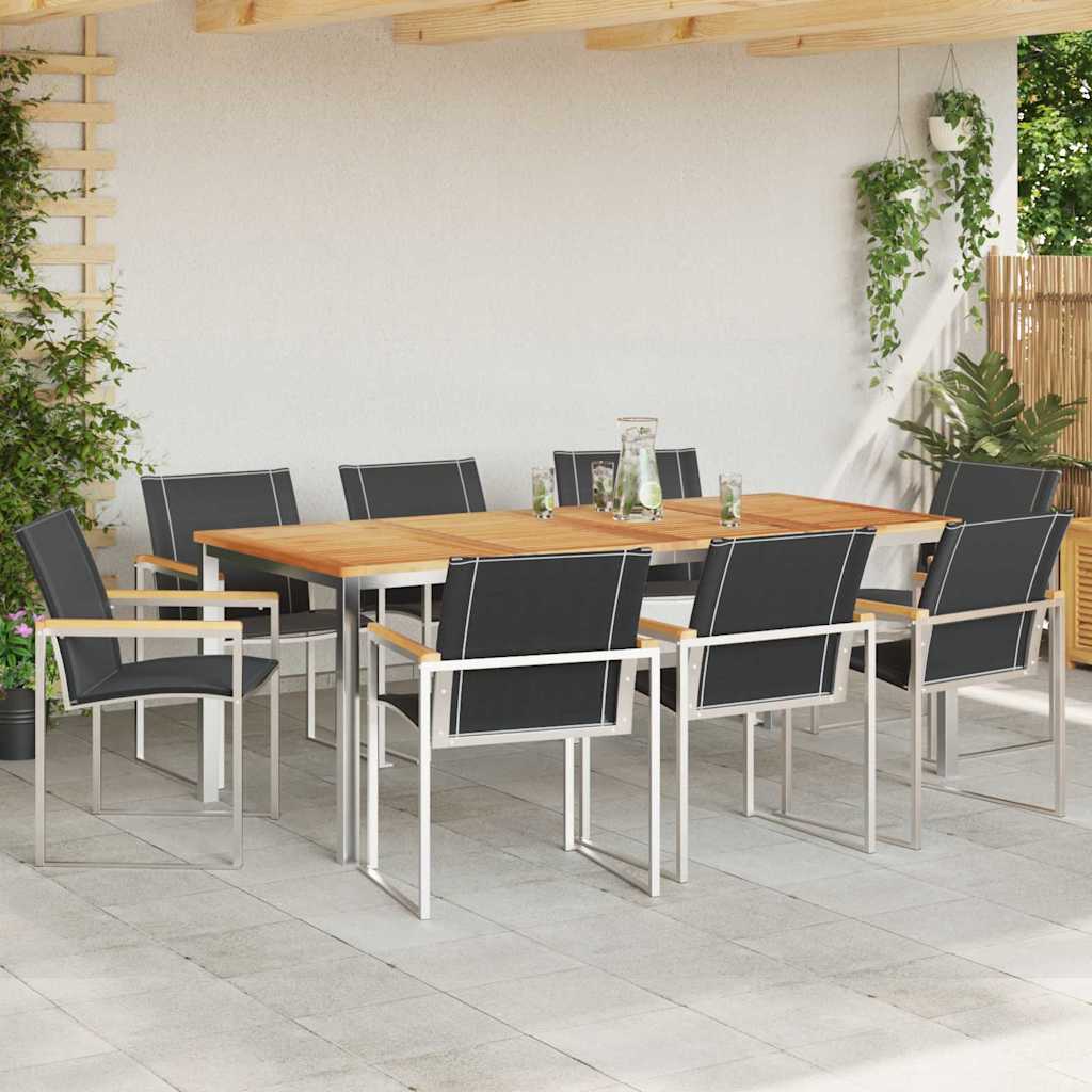 Set de masă pentru grădină 9 pcs Maro Lemn Solid de Acacia GartenMobel Dekor