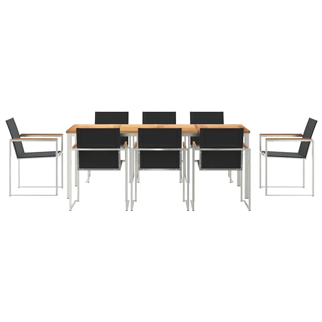 Set de masă pentru grădină 9 pcs Maro Lemn solid de tec GartenMobel Dekor