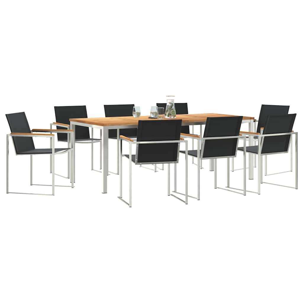 Set de masă pentru grădină 9 pcs Maro Lemn solid de tec GartenMobel Dekor