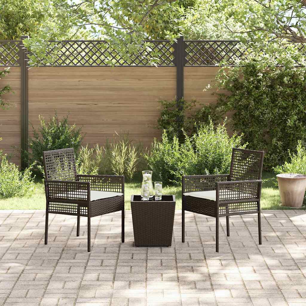 Set Bistro de Grădină 3 pcs Maro poliratan GartenMobel Dekor