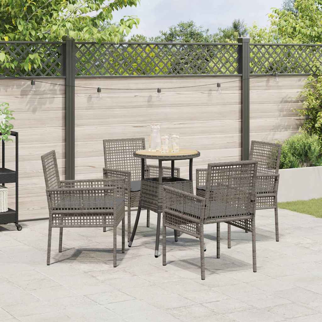 Set de masă pentru grădină 5 pcs Gri poliratan GartenMobel Dekor