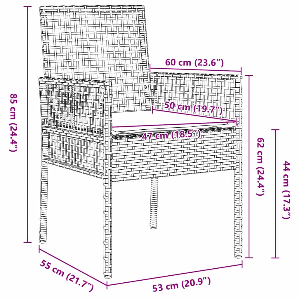 Set de masă pentru grădină 5 pcs Maro poliratan GartenMobel Dekor