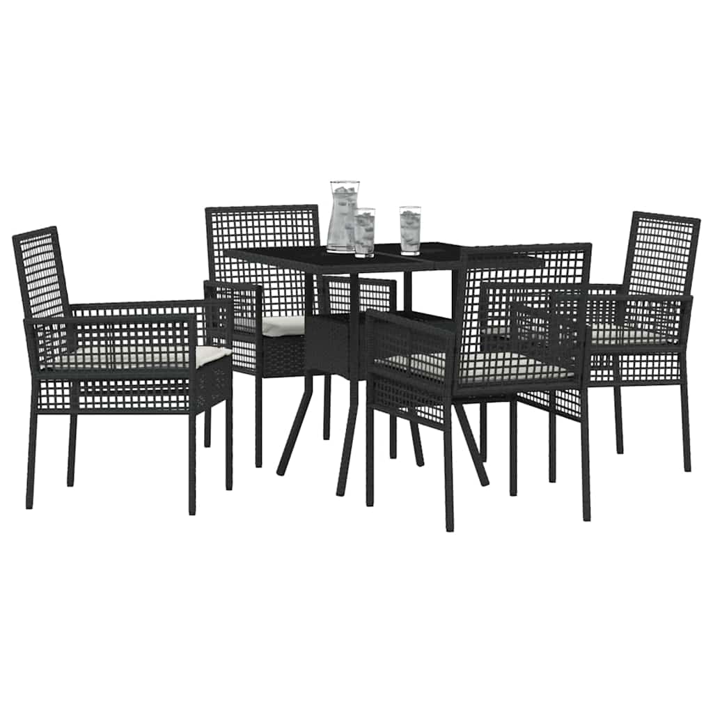 Set de masă pentru grădină 5 pcs Negru poliratan GartenMobel Dekor
