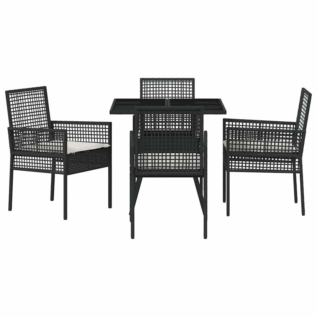 Set de masă pentru grădină 5 pcs Negru poliratan GartenMobel Dekor