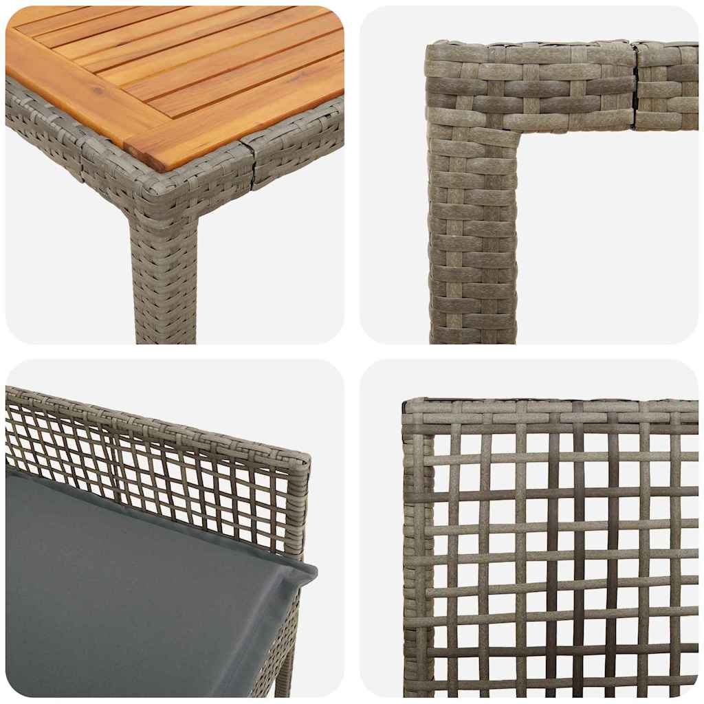 Set de masă pentru grădină 9 pcs Gri poliratan GartenMobel Dekor