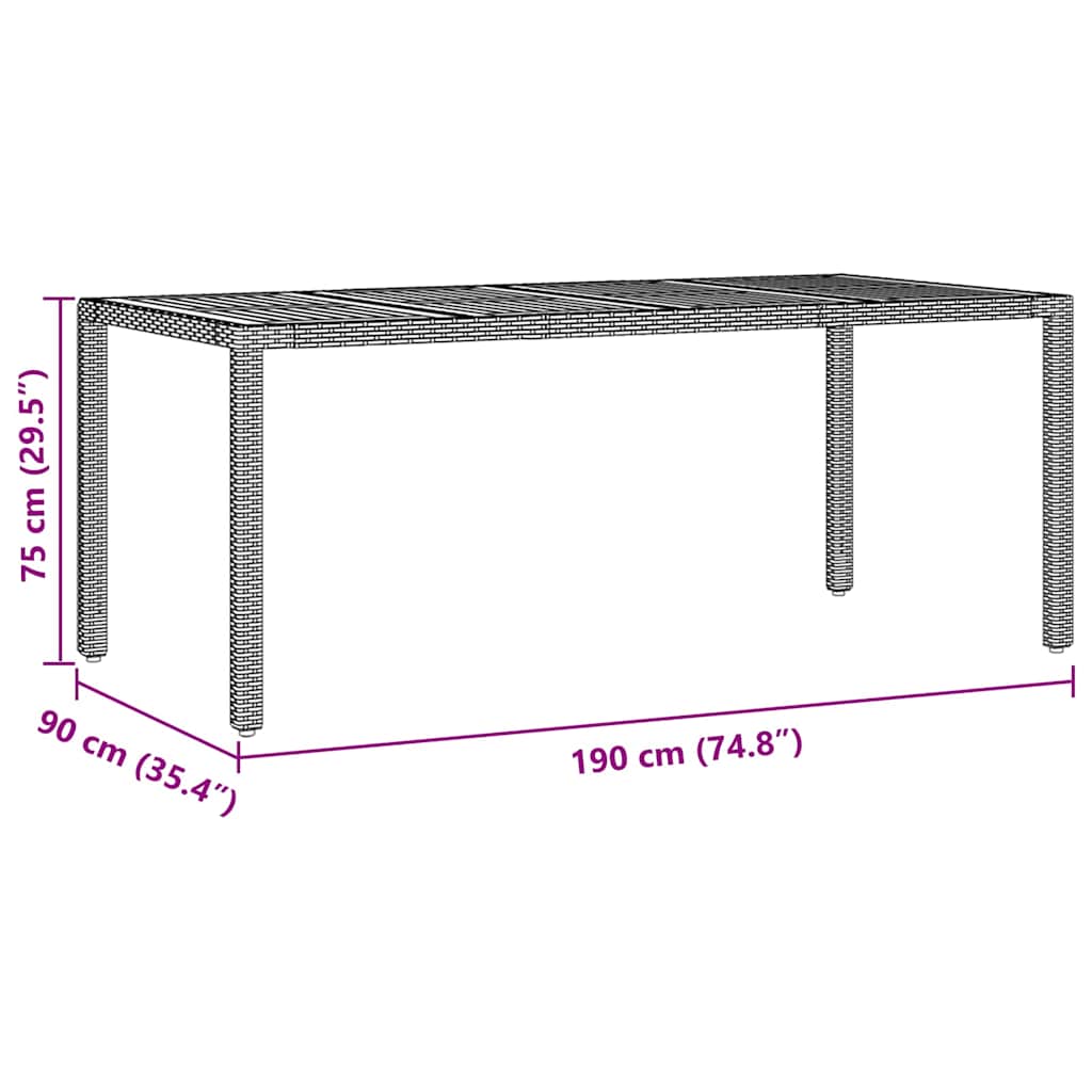 Set de masă pentru grădină 9 pcs Gri poliratan GartenMobel Dekor