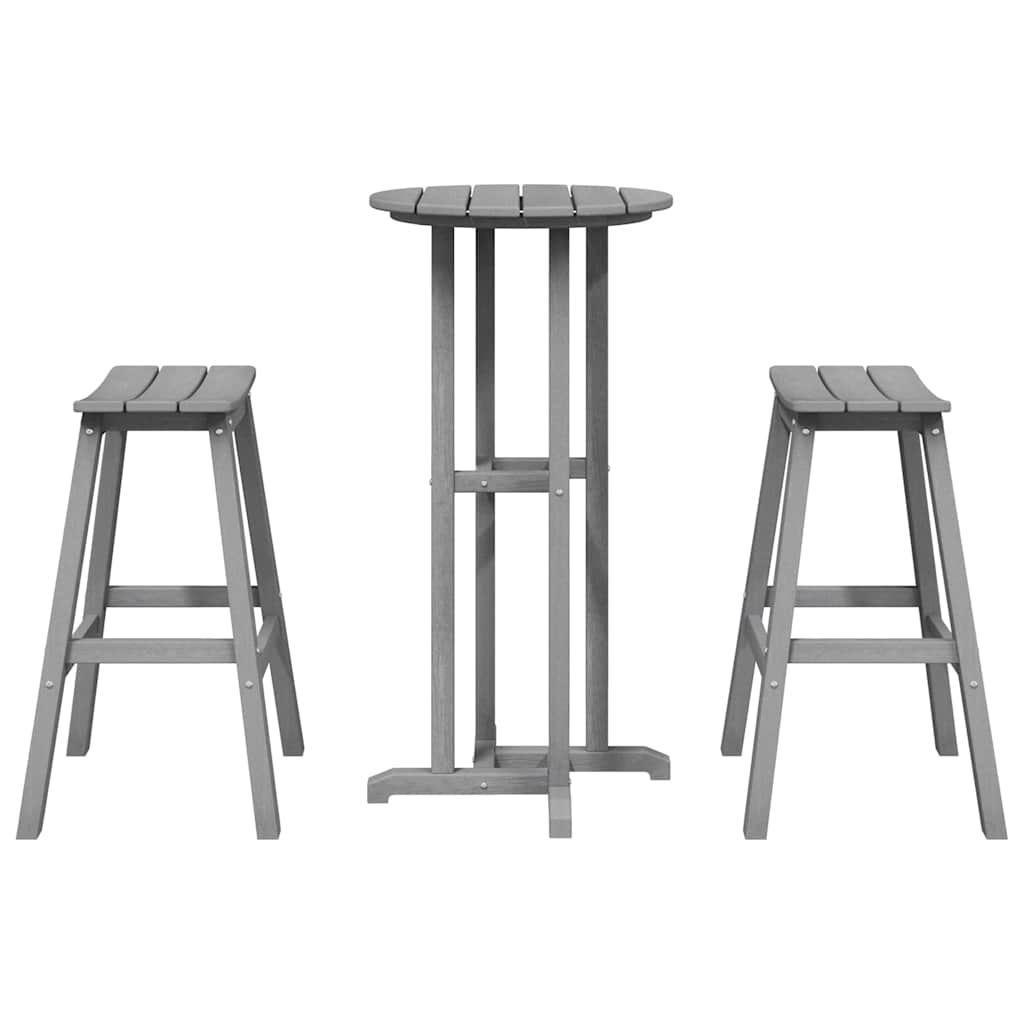 Set bar de grădină 3 pcs Gri deschis HDPE GartenMobel Dekor