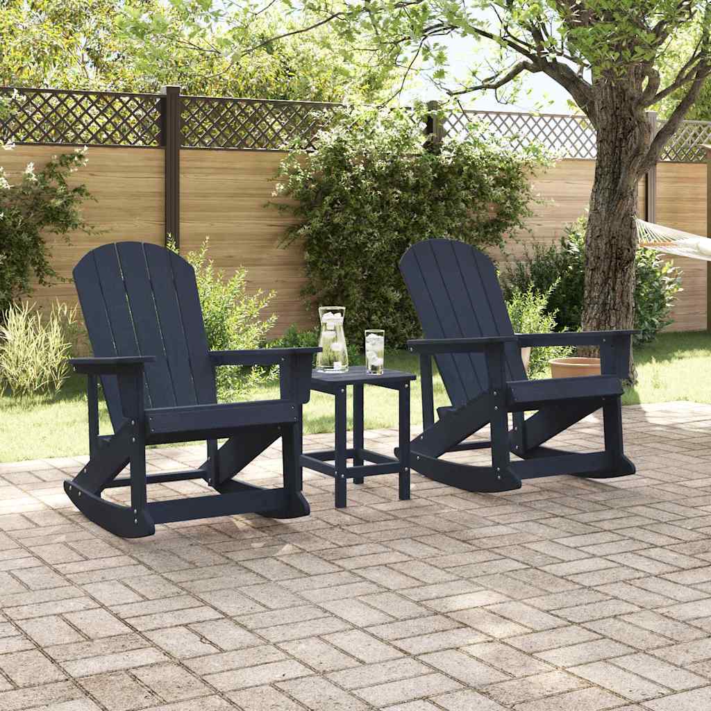 Set de lounge pentru grădină 3 pcs Albastru marin HDPE GartenMobel Dekor