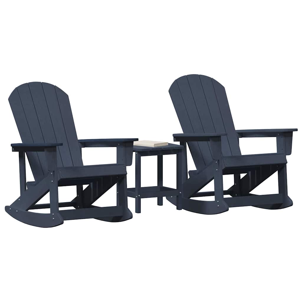 Set de lounge pentru grădină 3 pcs Albastru marin HDPE GartenMobel Dekor