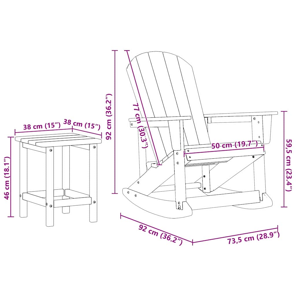 Set de lounge pentru grădină 3 pcs Albastru marin HDPE GartenMobel Dekor