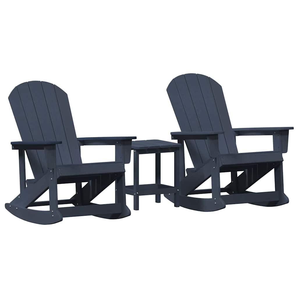 Set de lounge pentru grădină 3 pcs Albastru marin HDPE GartenMobel Dekor