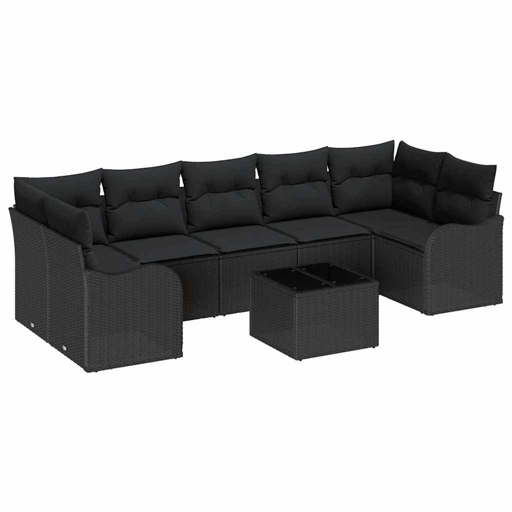 Set de canapele pentru grădină Negru 55 x 55 x 37 cm poliratan GartenMobel Dekor