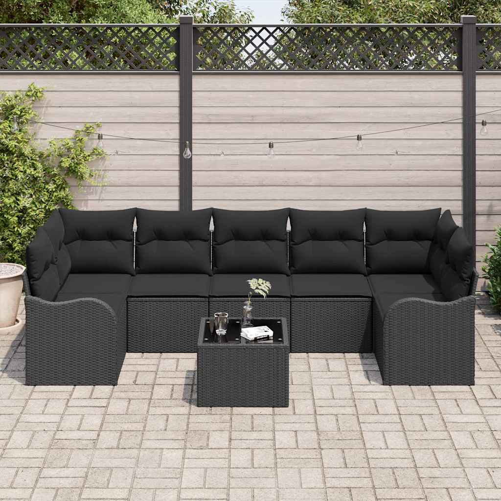 Set de canapele pentru grădină Negru 55 x 55 x 37 cm poliratan GartenMobel Dekor