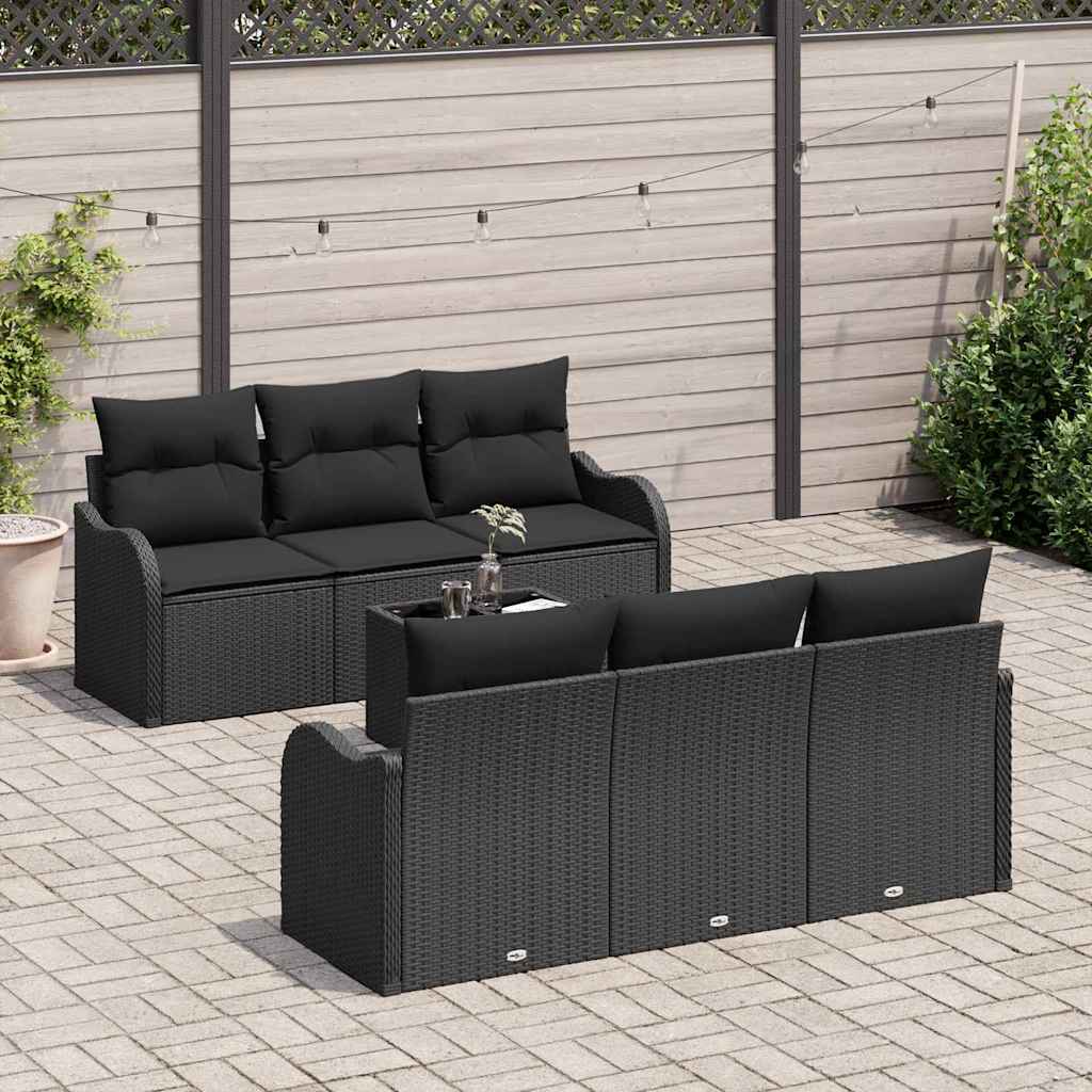 Set de canapele pentru grădină Negru 55 x 55 x 37 cm poliratan GartenMobel Dekor