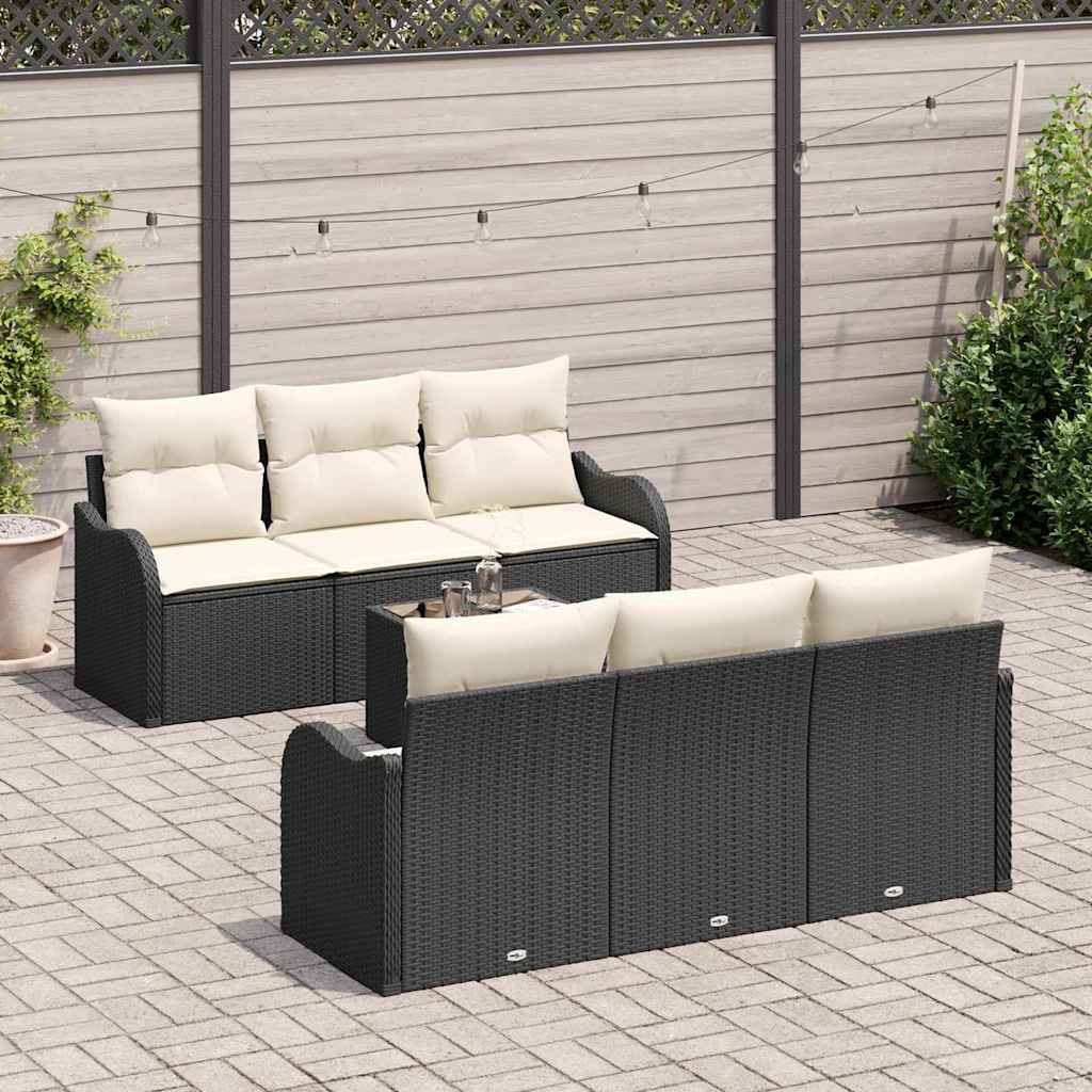 Set de canapele pentru grădină Negru 55 x 55 x 37 cm poliratan GartenMobel Dekor