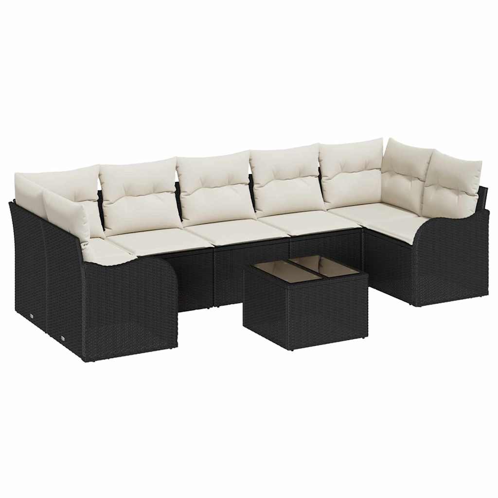 Set de canapele pentru grădină Negru 55 x 55 x 37 cm poliratan GartenMobel Dekor