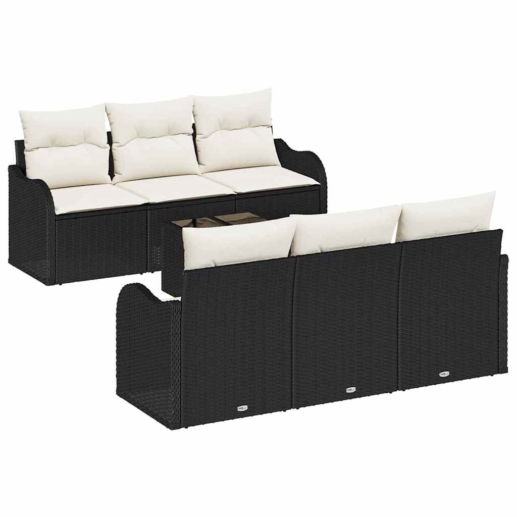 Set de canapele pentru grădină Negru 55 x 55 x 37 cm poliratan GartenMobel Dekor