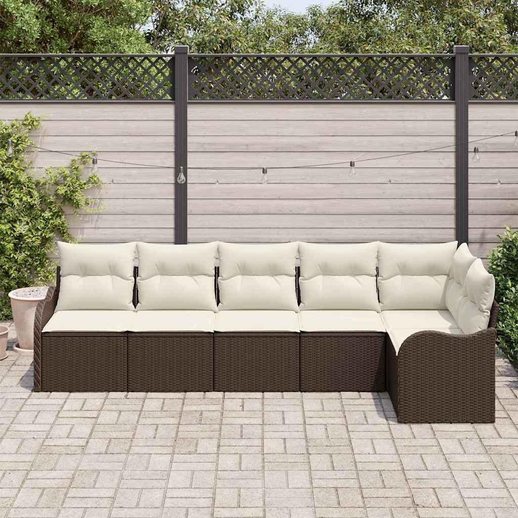 Set de canapele pentru grădină 6 pcs Maro poliratan GartenMobel Dekor