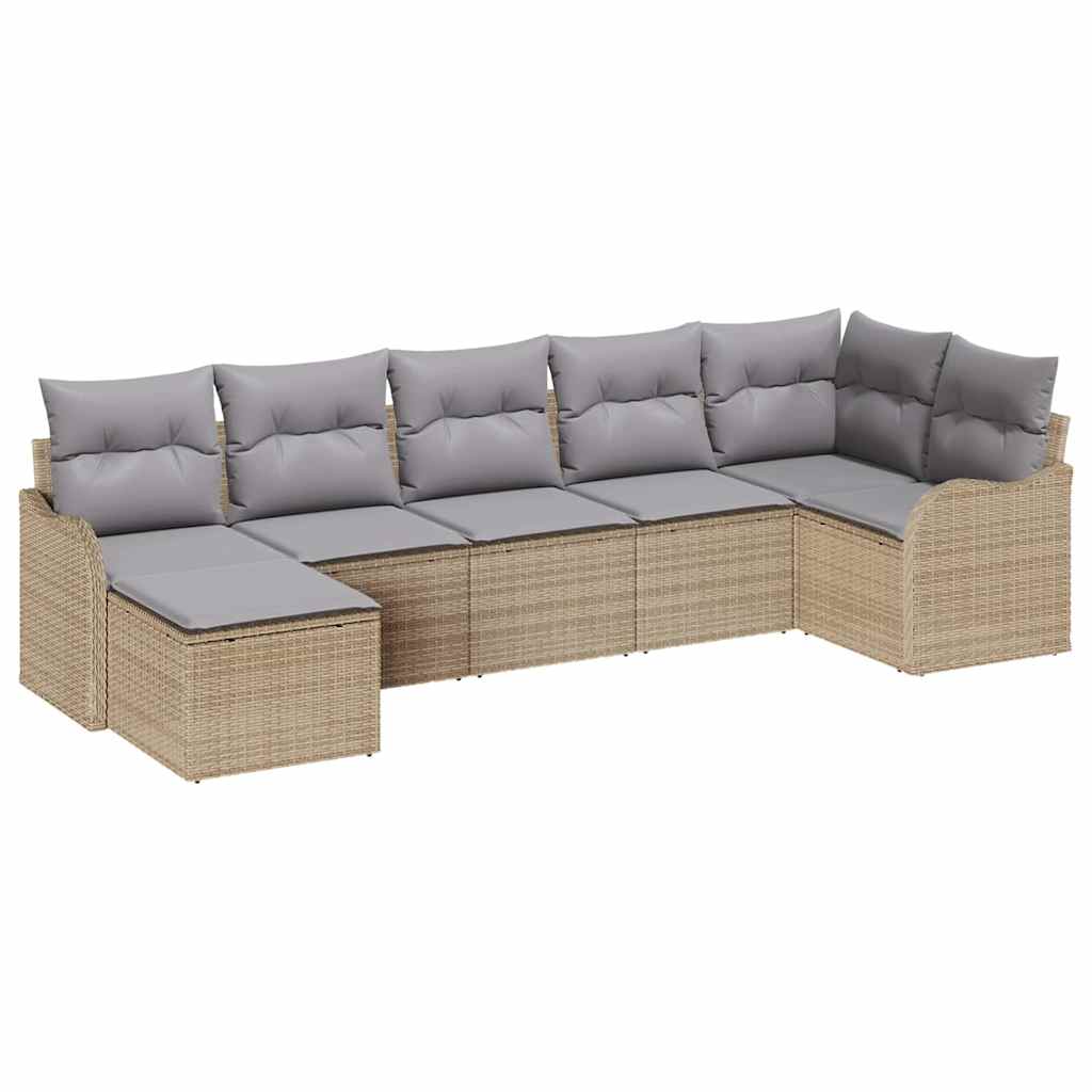 Set de canapele pentru grădină 7 pcs Bej poliratan GartenMobel Dekor