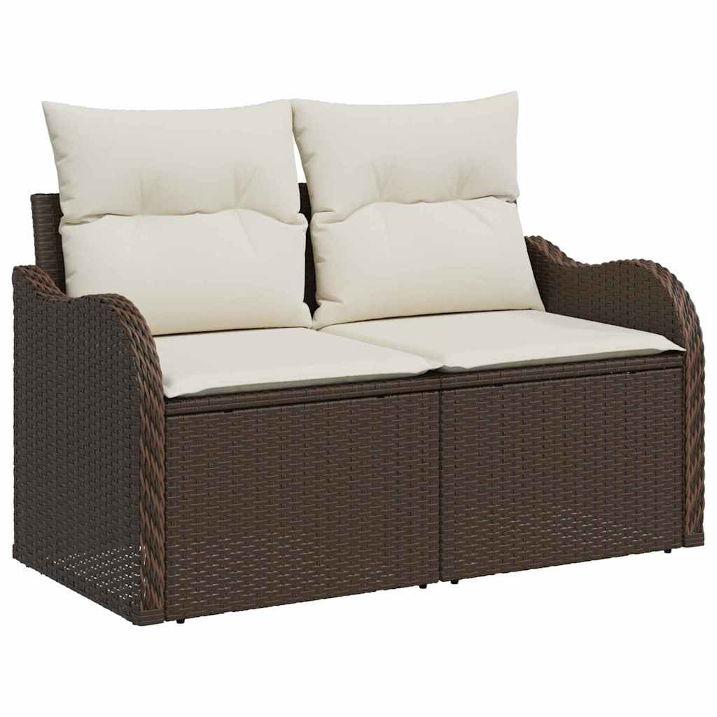 Set de canapele pentru grădină cu pernă 6 pcs Maro Rattan poli GartenMobel Dekor