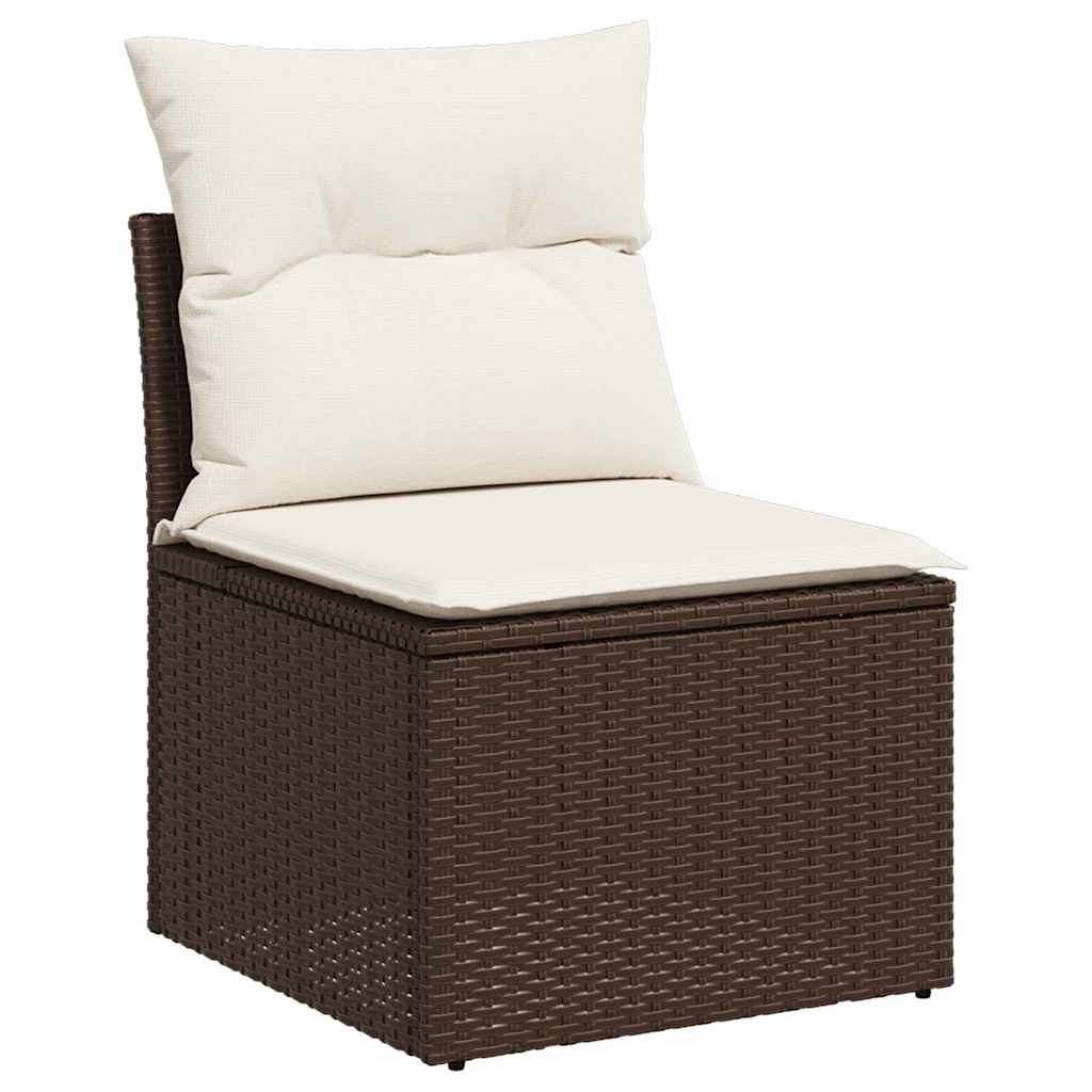 Set de canapele pentru grădină cu pernă 6 pcs Maro Rattan poli GartenMobel Dekor