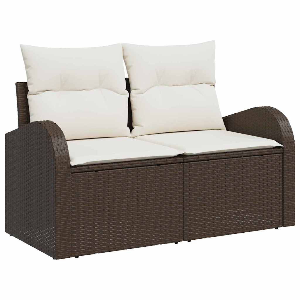 Set de canapele pentru grădină cu pernă 7 pcs Maro Poli Rattan GartenMobel Dekor