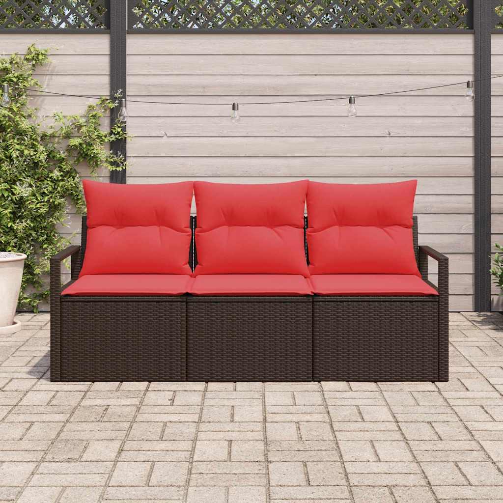 Set de canapea 3 pcs Maro poliratan GartenMobel Dekor