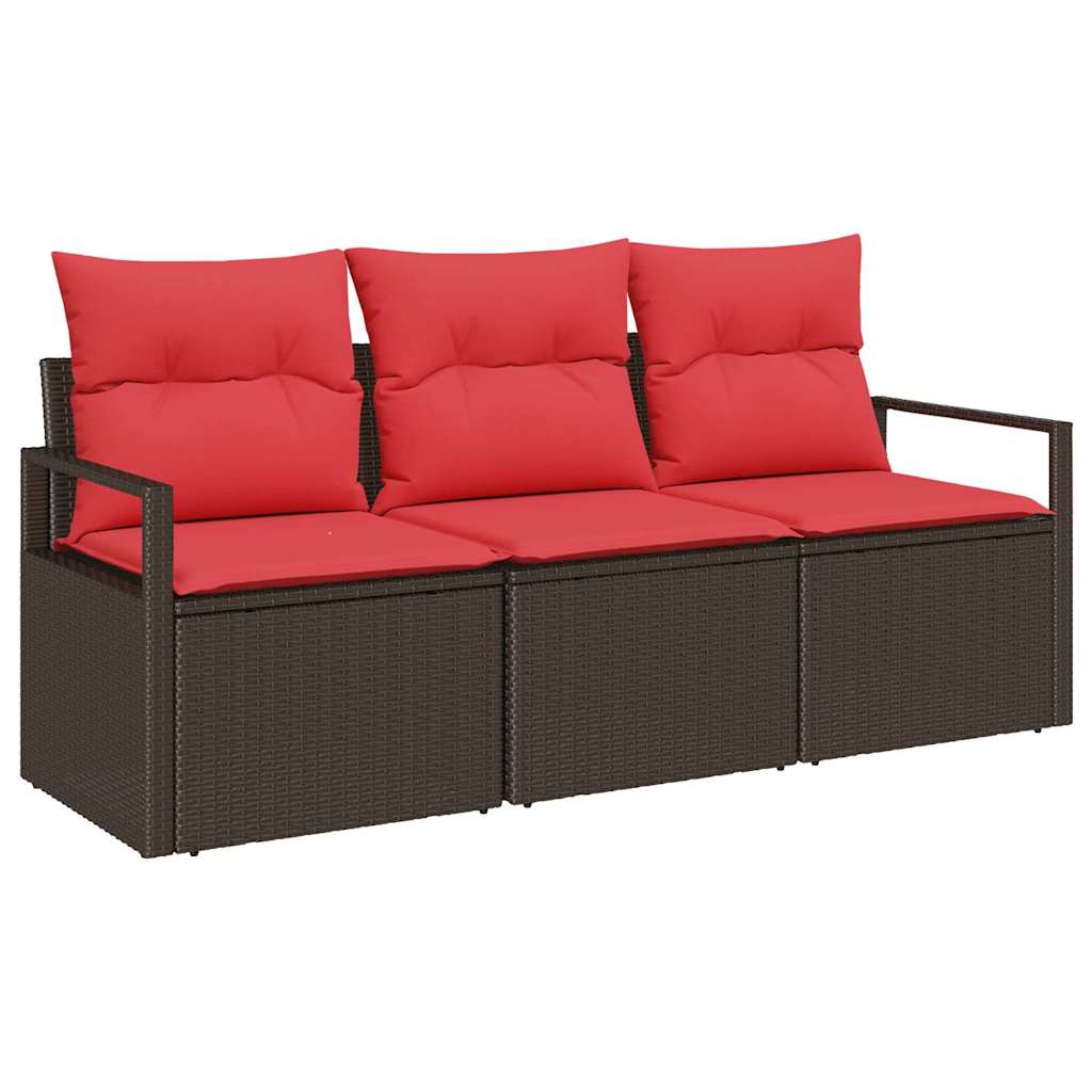 Set de canapea 3 pcs Maro poliratan GartenMobel Dekor