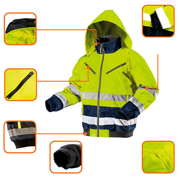 Jacheta de lucru captusita reflectorizanta galbena Neo Tools HardWork ToolsRange