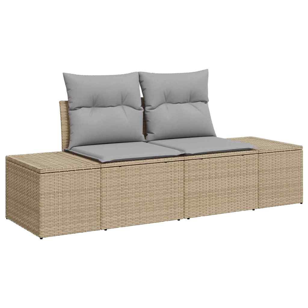Set de canapele pentru grădină cu pernă 7 pcs Bej poliratan GartenMobel Dekor