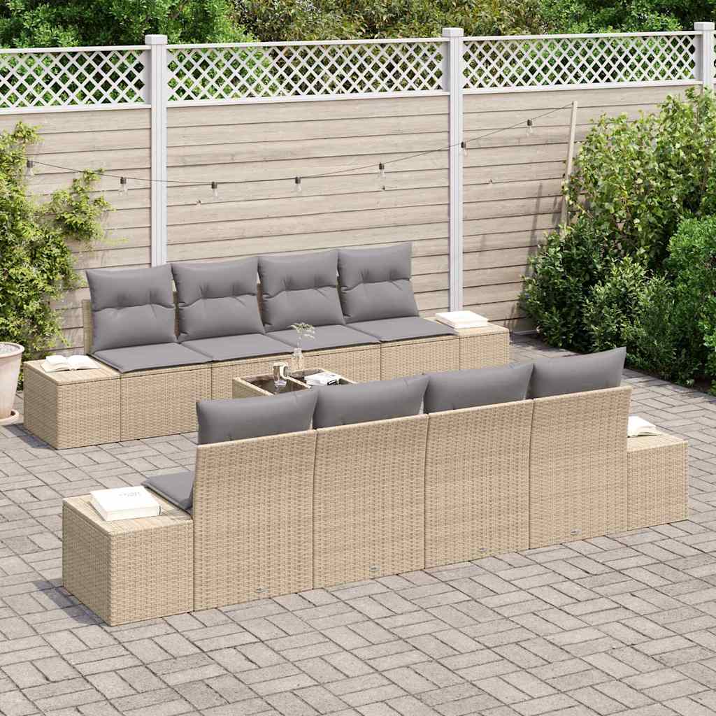 Set de canapele pentru grădină 7 pcs Beige și gri deschis GartenMobel Dekor