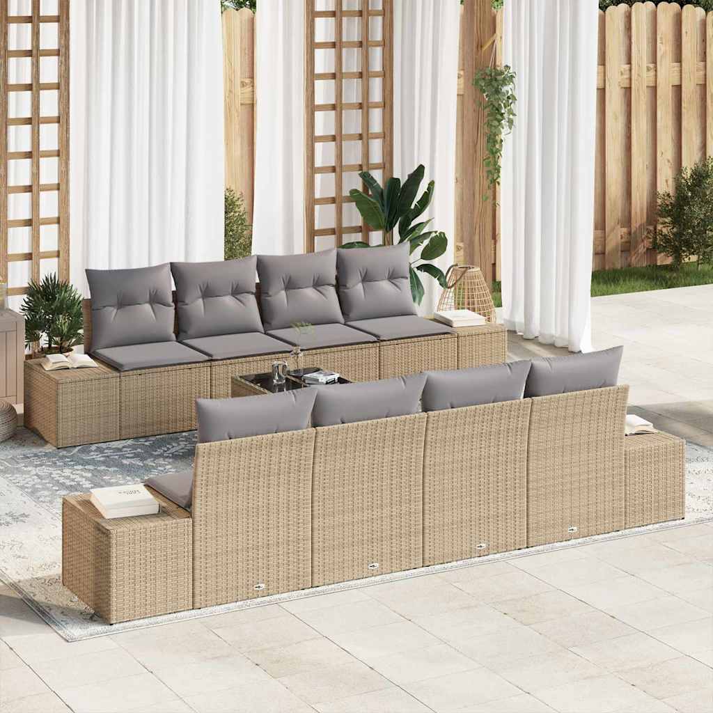 Set de canapele pentru grădină 7 pcs Beige și gri deschis GartenMobel Dekor
