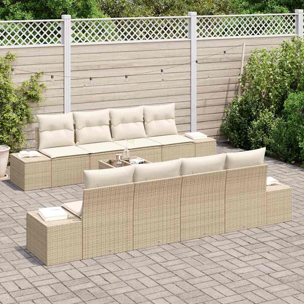 Set de canapele pentru grădină 7 pcs Bej și crem poliratan GartenMobel Dekor