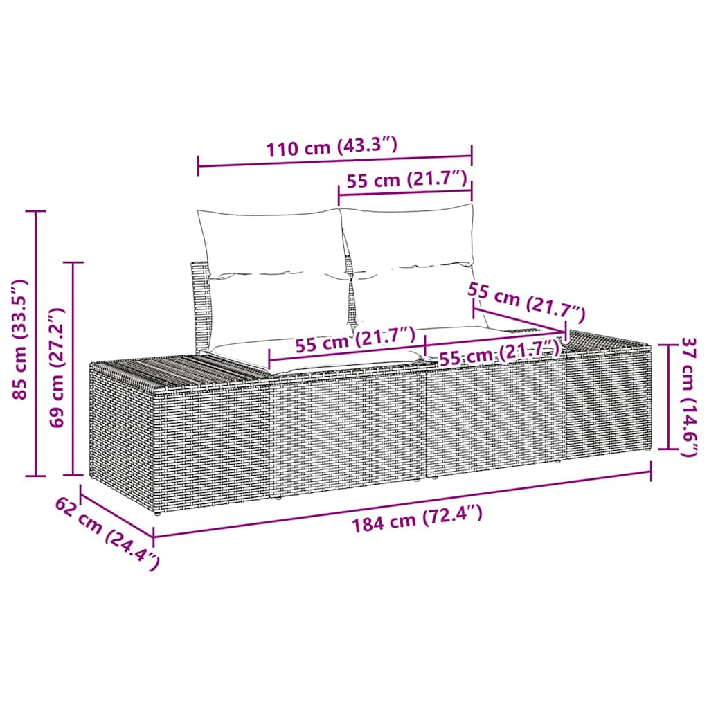 Set de canapele pentru grădină cu pernă 8 pcs poliratan GartenMobel Dekor